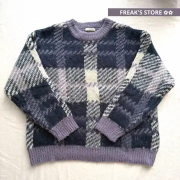 새상품급 FREAKS STORE 빅 실루엣 체크 니트 풀오버