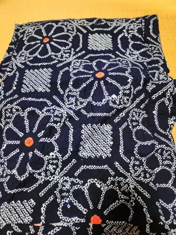 남색 시보리 유카타