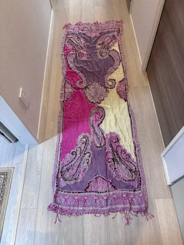 페이즐리 무늬 스톨 보라색 핑크