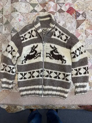 캐내디언 니트 카우친 가디건 자켓