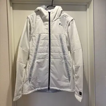 OAKLEY 골프웨어 후드 부착 패딩 자켓 2way 화이트 XL