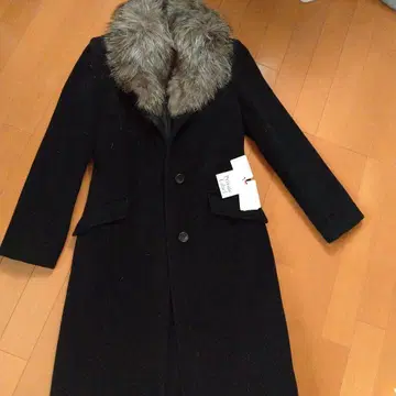 프라이빗 라벨 블랙 퍼 포함 롱 코트 M