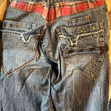 archive 구제 의류 데미지 가공 블루 숏 팬츠