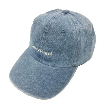 Saucy Dog 로고 자수 캡 데님 라이트 블루