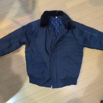 네이비 퍼(fur) 부착 자켓 LL 사이즈