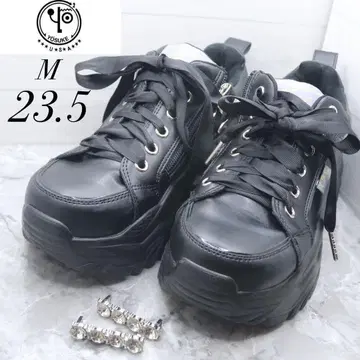 [ 46 ] YOSUKE 요스케 통굽 스니커즈 블랙 레이스업 23.5