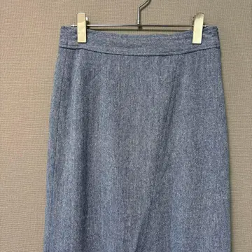 오디너리 페더레이션 트위드 롱 스커트 (L) 블루 프론트 슬릿
