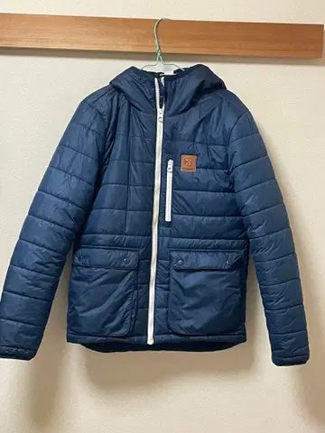 네이비 후드 부착 다운 자켓 S 사이즈