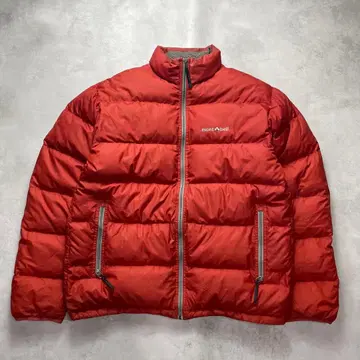 인기 몽벨 네쥬 다운 자켓 자수 로고 드로 코드 빨간색 두툼함 L