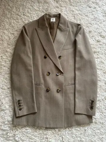 6 ROKU 로쿠 베이지 더블 브레스트 테일러드 자켓 셋업