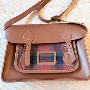 켄브릿지 사첼 14인치 숄더백 타탄 체크