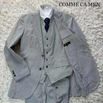 새상품급 COMME CA MEN 쓰리피스 축구지 스트레치 스트라이프 S