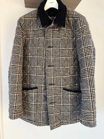 LAVENHAM 글렌체크 패턴 퀼팅 자켓 36 라벤햄