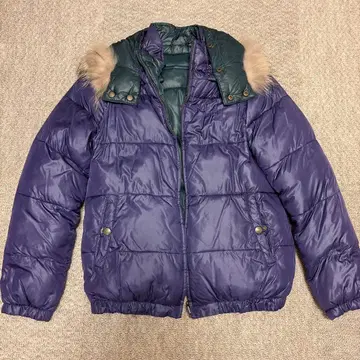 다운 자켓 퍼플 그린 퍼 포함