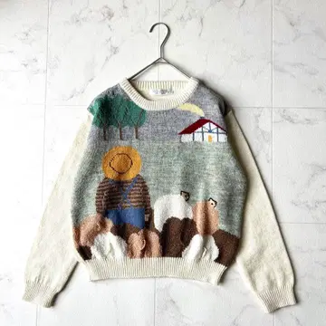 빈티지 구제 의류 동물 패턴 애니멀 무늬 양 개성 RIO SISTER