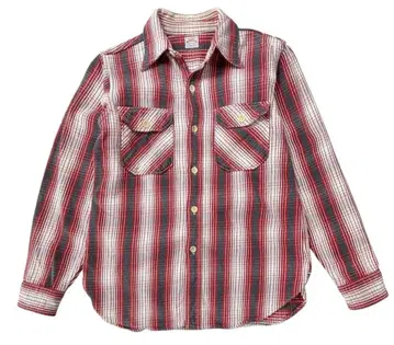 웨어하우스 두꺼운 헤비 코튼 플란넬 셔츠 레드/그레이 M