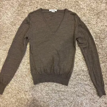 JOHN SMEDLEY V넥 니트 메리노울 S 브라운