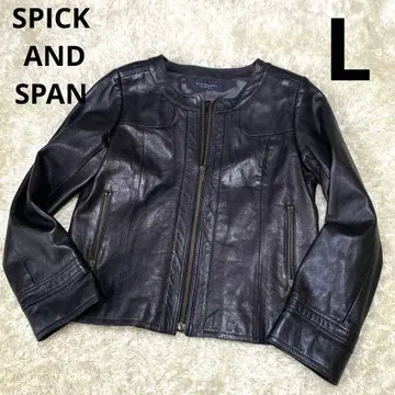 스픽 앤 스팬 램 가죽 노카라 자켓 싱글 라이더