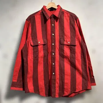 90s Eddie Bauer 스트라이프 패턴 플란넬 셔츠 에디바우어