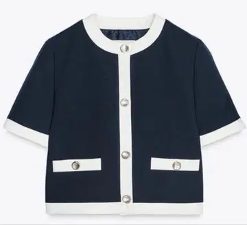 ZARA 대비 트리밍 숏 슬리브 블레이저