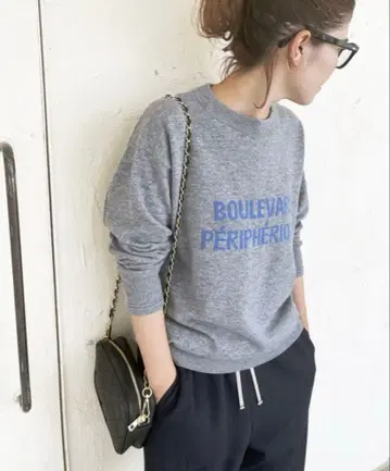 컨디션 최상 스픽앤스팬 프렌치 로고 니트 스웨터 그레이