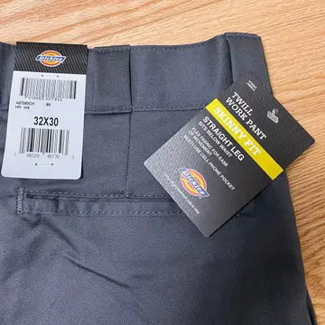 Dickies WP801 차콜 스키니 워크 팬츠 32 x 30