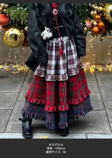 레이스 프릴 체크 스커트 / 25 가을/겨울 신상