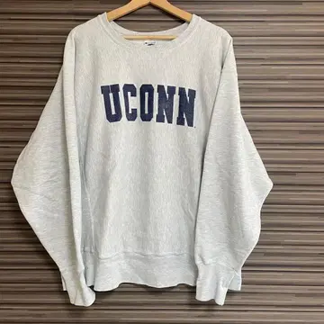 챔피온 리버스 위브 파랑 자수 택 90s UCONN XL