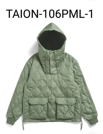 TAION 밀리터리 다운 후디 SAGE GREEN S 사이즈