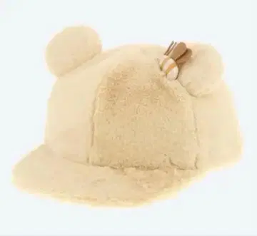 디즈니 푸우 팬캡 귀 포함 모자 베이지 세트