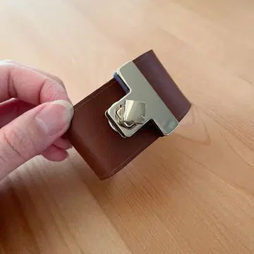 MAISON BOINET 브라운 가죽 팔찌 M 뱅글