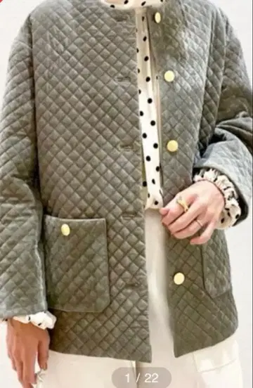 새상품급 저널 스탠다드 레사쥬 벨로아 퀼팅 블루종