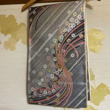 오비 베이지 골드 블랙 실버 초화 고급 OBI