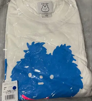 킷코짱 롱 슬리브 T셔츠 화이트 블루