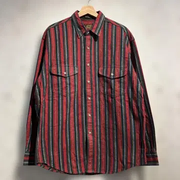 미국제 80s Eddie Bauer 스트라이프 플란넬 셔츠 에디 바우어