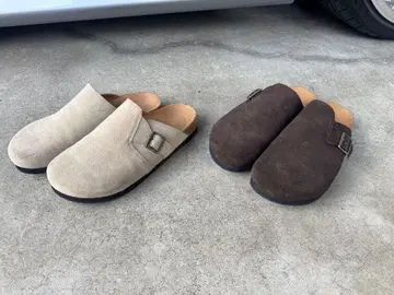 스웨이드 버클 컴포트 샌들