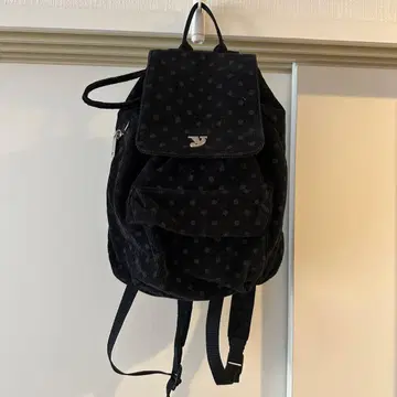 도트 무늬 코듀로이 미니 백팩