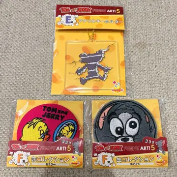 톰과 제리 해피 복권 3종 세트 캔뱃지, 거울, 키링