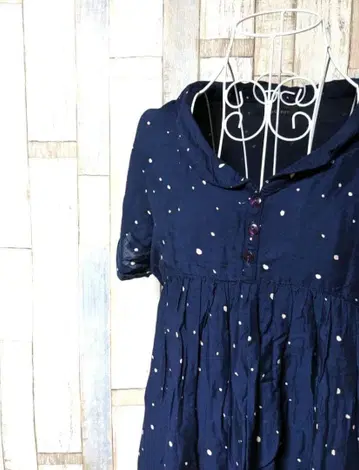 페이지 보이 도트 원피스 레이온 성숙/러블리 시원한 패턴이 귀여운 플레어