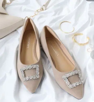 미사용 새상품 LIBERTYDOOR 보석 장식 플랫슈즈 M