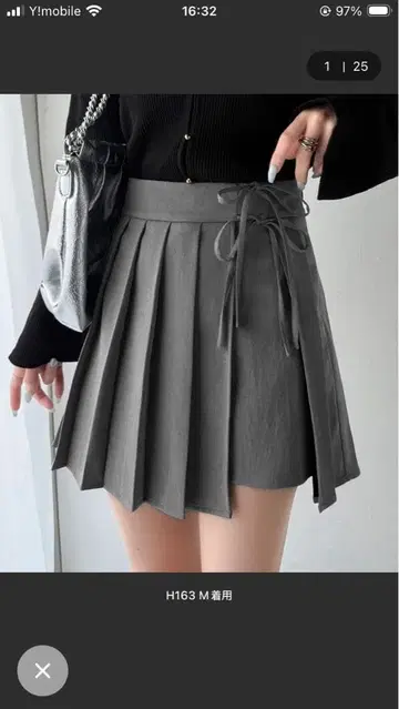 mily bilet 그레이 플리츠 스커트 XL