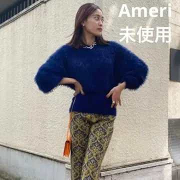 미사용 Ameri 2WAY FURRY KNIT TOP 니트 구하기 어려움