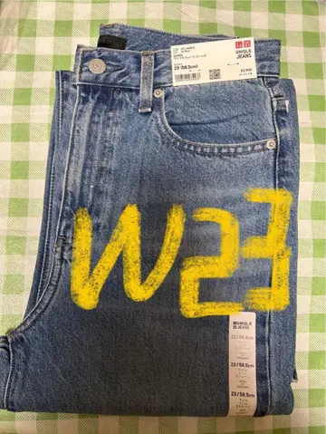 미사용 유니클로 UNIQLO WOMEN 와이드 스트레이트 청바지 블루