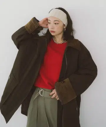 [ HANNE ] 코듀로이 칼라 헌팅 자켓