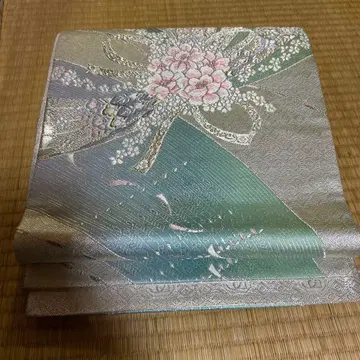 실버 꽃무늬 자수 후쿠로 오비