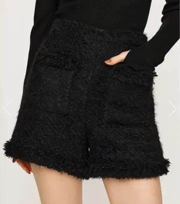 SLY FLUFFY TWEED 숏팬츠 블랙