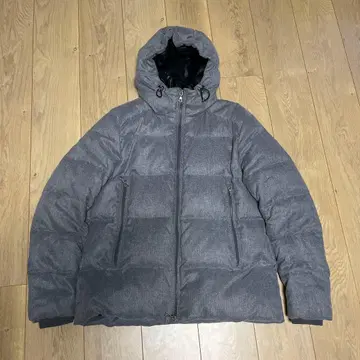 GLOBAL WORK 후드 부착 다운 자켓 그레이