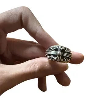 플로럴 크로스 반지 실버 925 9호