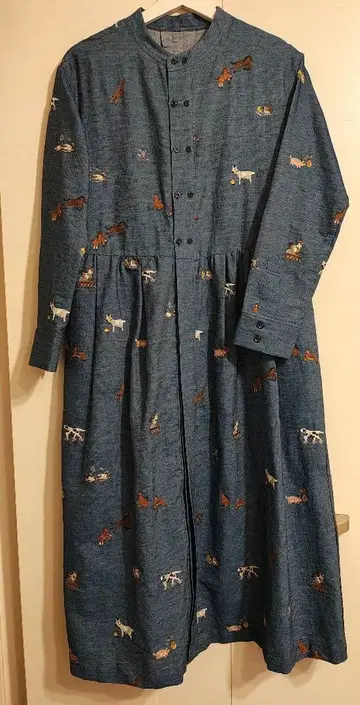 슈퍼 하카 자수 원피스 데님