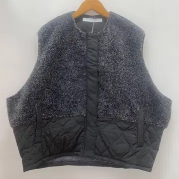 LUPILIEN 보아 퀼팅 베스트 차콜 그레이 새상품